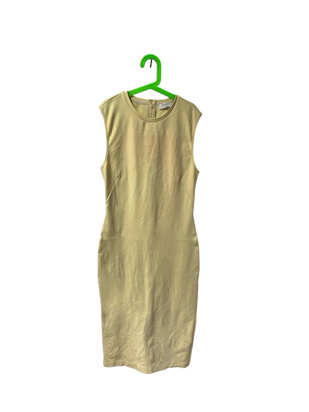 Babaton Pale Yellow Sleeveless Midi Sheath Dress size 6 - Picture 3 of 5